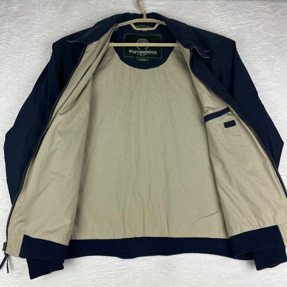 Weatherproof Golf Jacket Mens Small (S)‎ Navy Blue Microfiber Full Zip Bomber